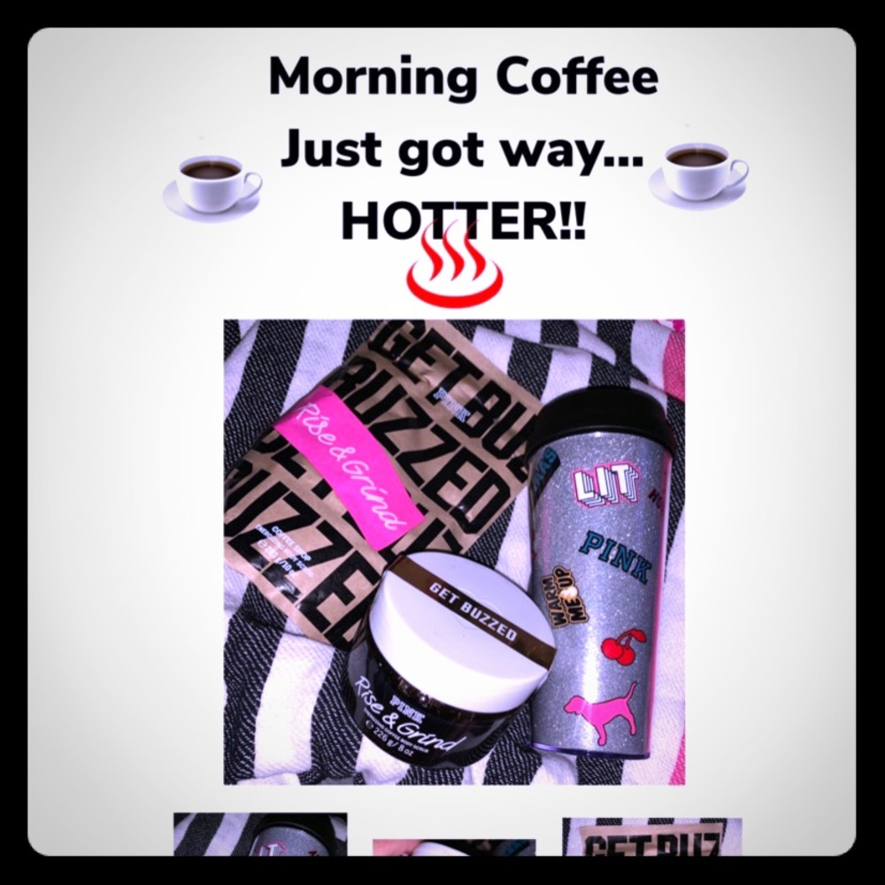 💕VS PINK - COFFEE SHOP  - Glitter Mug, 2 Scrubs